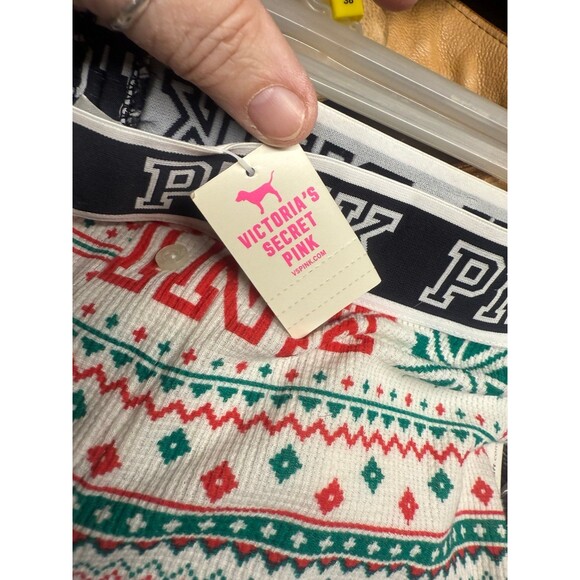 NWT Victoria’s Secret PINK Thermal Fair Isle Christmas Leggings Old Stock S/P - Picture 9 of 9